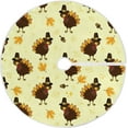 KXMDXA Thanksgiving Turkey Bird Maple Leaves Xmas Christmas Tree Skirt Stand Mat for Holiday