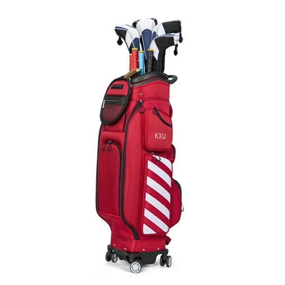 KXU Golf bags, Golf Travel Bag Hard Case with Wheels Foldable Hard Golf Travel Bags for Airlines - Golf Club Travel Bag, Red