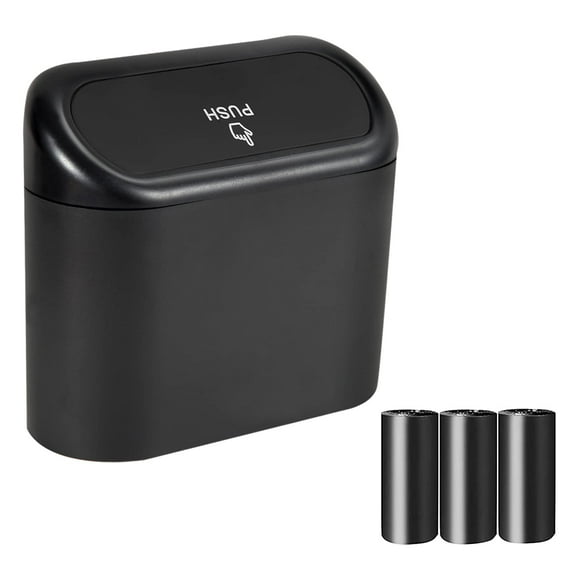 KY 2 Packs Mini Car Trash Can Bin with Lid and 150pcs Trash Bags,Car Trash Can Bin,Car Garbage Trash Can Storage for Front Back Seat Accessories (2)