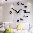 thumbnail image 1 of KY 4.68" Quartz Modern 3D Effect Indoor Wall Clock, Easy Installation Wall Sticker, 1 of 8