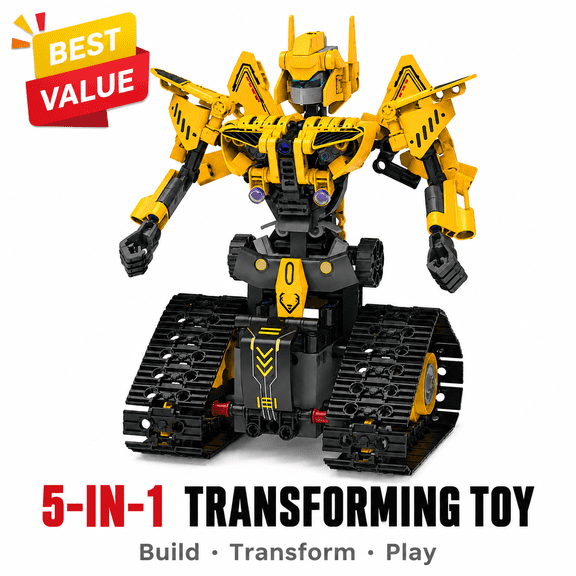 KY BLOCKS Transformer Robot Building Kit, 5 Models in 1 Set, App & Remote Operated, 688 Pieces