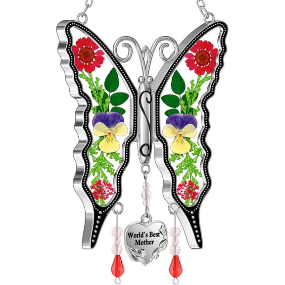 KY&BOSAM World's Best Mother Butterfly Sun Catchers