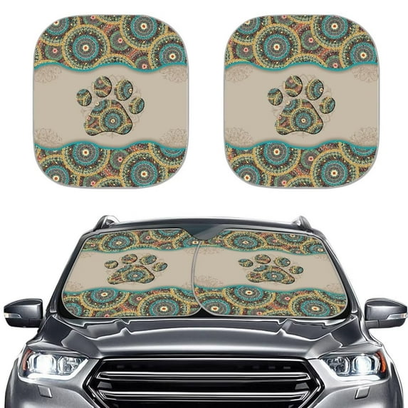KY Black Cat Car Windshield Sun Shade 2 Pieces Portable Windshield Sun Shade Space Sun Shield Automotive Interior Sun Protection Protect Your Car Block The Sunlight