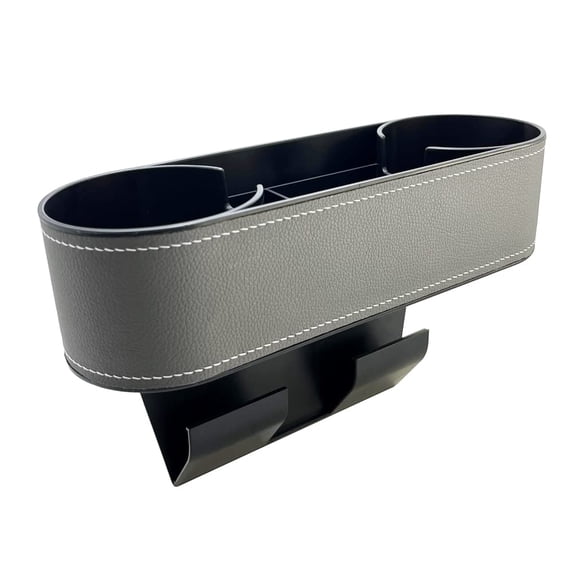 KY Car Cup Holder Expander Organizer,Multifunctional Cup Drink Holders with PU Leather Cover,Side Insert Center Console Seat Gap Filler Storage Box for Mug Bottle CellPhones Keys Coffee Coasters Cards