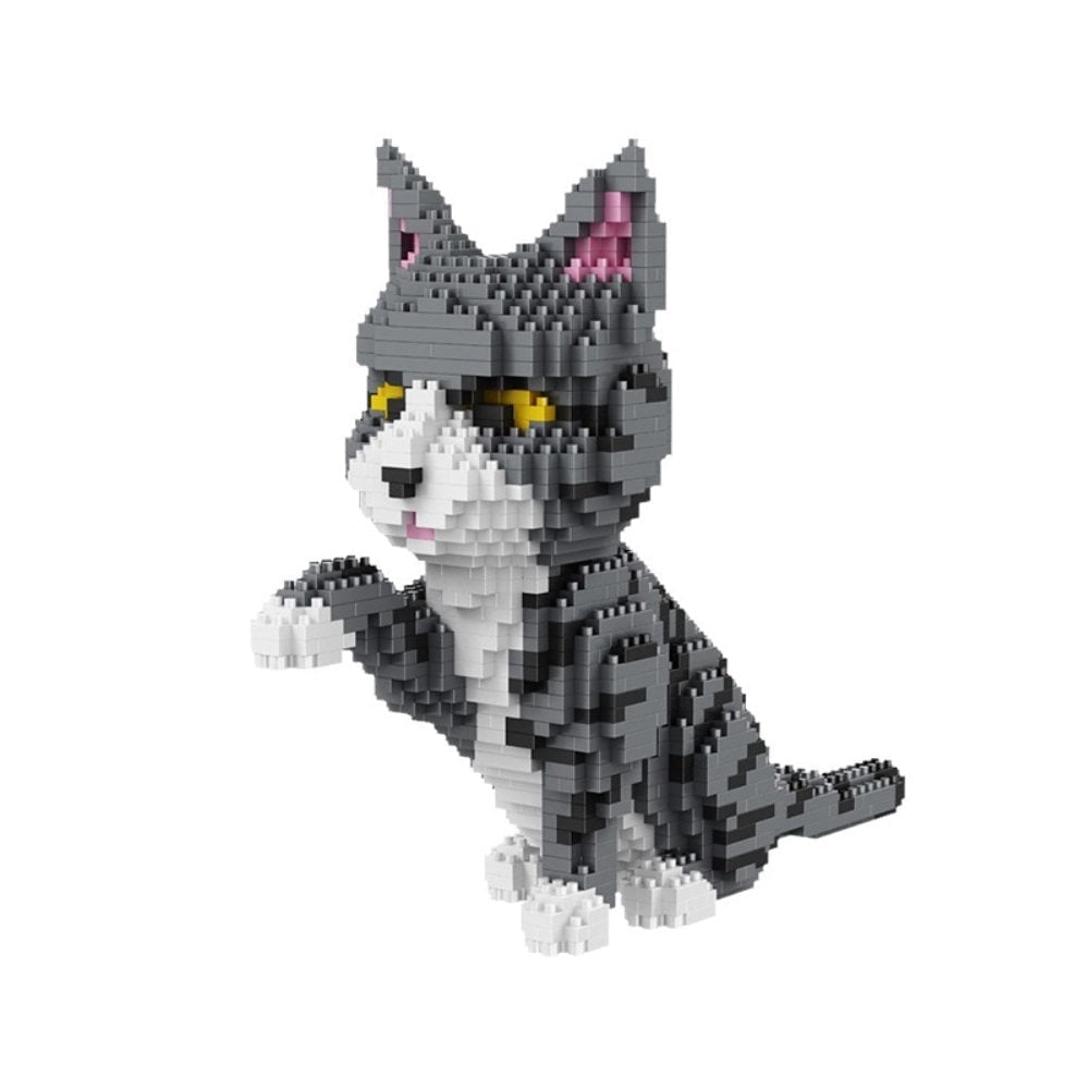 KY Cartoon Cat Building Blocks for Kids, Mini 3D Tabby Cat Bricks Gift ...