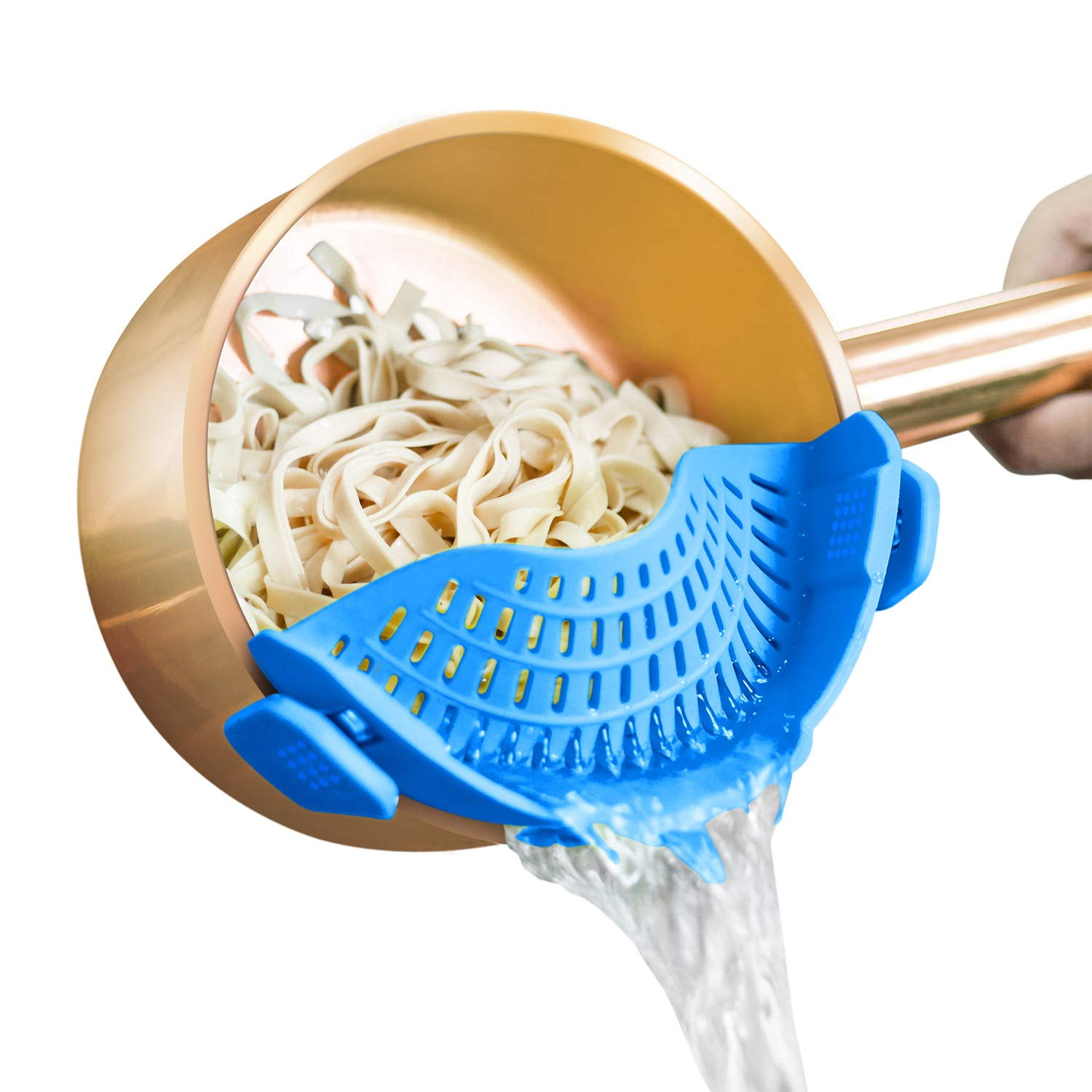 KY Clip On Strainer Silicone for All Pots and Pans, Pasta Strainer Clip ...