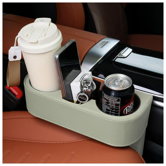 KY Extra Cup Holder for Car,Leather Car Seat Gap Filler with Cup Holder,Multifunctional Car Cup Holder Car Seat Cup Holder Car Organizers and Storage Drink Holder for Car Truck SUV (Black)