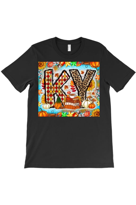 KY Fall, Kentucky State Pride Autumn Seasonal Graphic Design G6896 Unisex T-Shirt, Up to Size 5XL