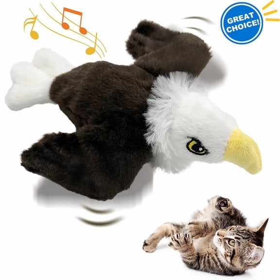 KY Interactive Cat Toys Flapping Squirrel for Indoor Cats Rechargeable Cat Toy Vivid Chirping, Automatic Beating Wings Kitty Toys with Catnip for Kitten Exercise, Hanging Toys Self Play