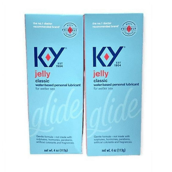 KY Jelly Classic Water-Based Personal Lubricant 4oz./113g In Box ; LOT OF 2