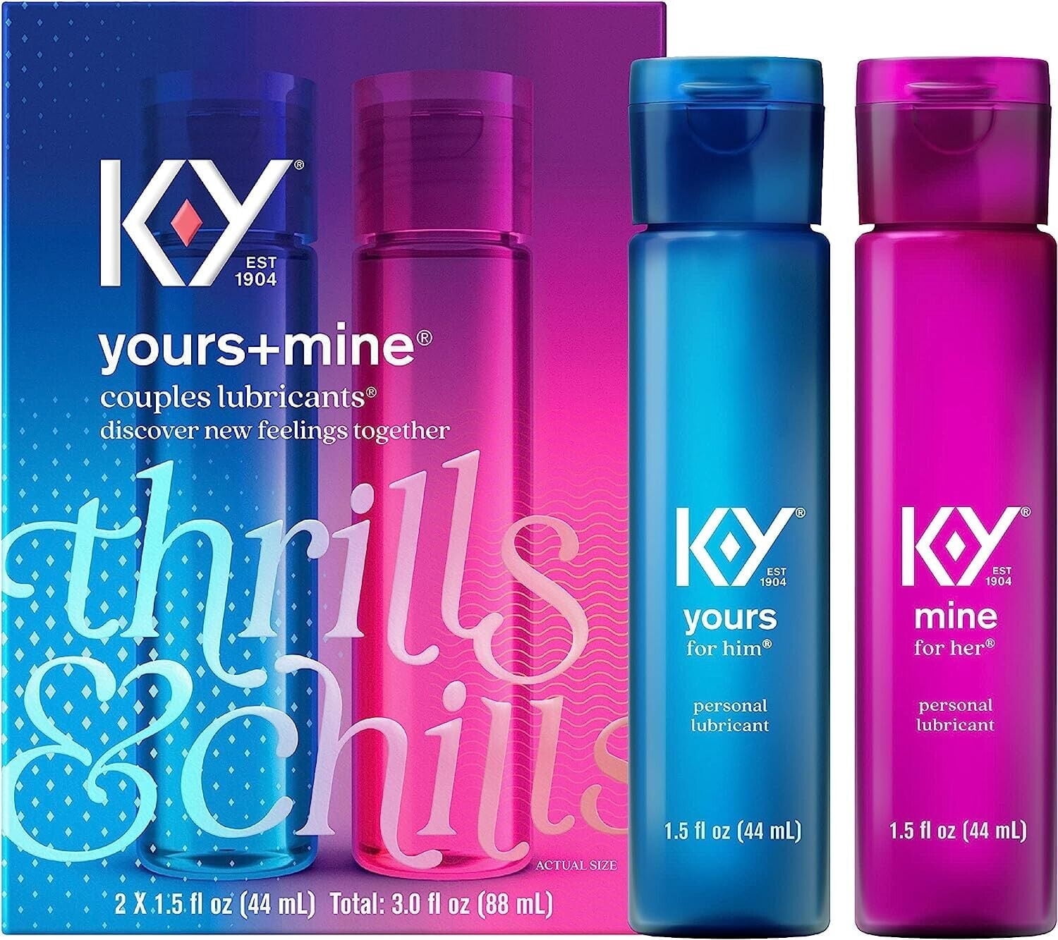 KY Jelly His and hers Stimulate Sex-Lubricant xx For Him Women Couples Warm Lube 2 x 1.5 Fl Oz