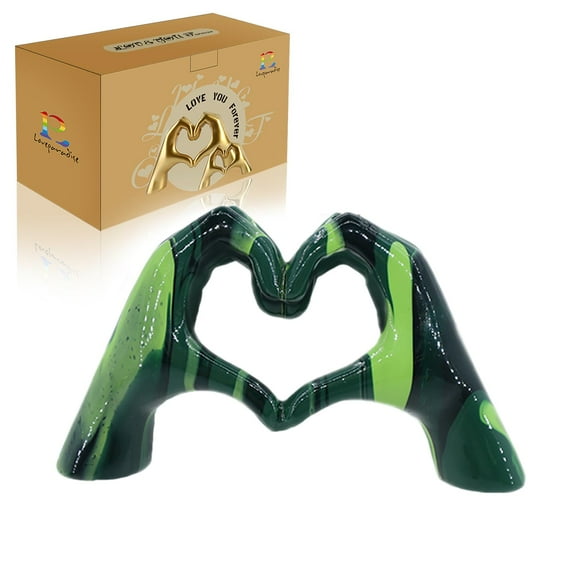 KY Loveparadise Gold Decor,Heart Hands Sculpture for Living Room Decor,Love Finger Modern Statue for Boho Wedding Decorations,Sculptures Home Decor for Shelves