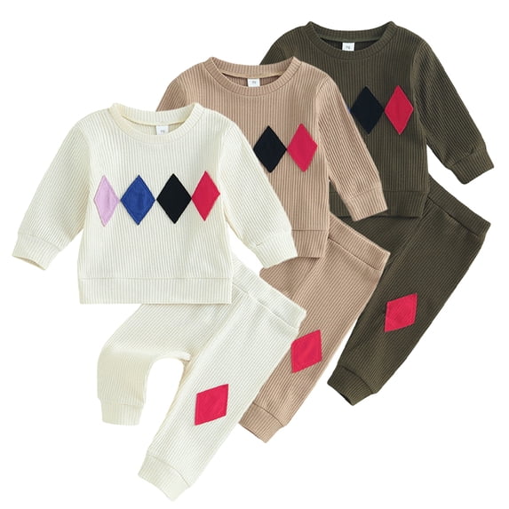 KYAIGUO 0-3T Baby Girls Sweatshirt Tracksuit Outfits Infant Boys Spring Casual Sport Sweatsuits Jogging Suits 2PCS Spring Autumn Tracksuit Set