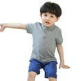 thumbnail image 1 of KYAIGUO 1-10T Girls Boys Lapel Tees T-Shirts for Kids Baby Unisex Short Sleeve Tops Summer Cotton Bottom Shirt for Girls, 1 of 8