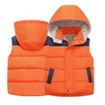 thumbnail image 1 of KYAIGUO 1-12Y Boys Girls Fall Winter Hooded Vest Warm down Cotton Padded Sleeveless Jacket Vest Zipper Thickened Waistcoat Outwear for Kids Toddler Baby, 1 of 9