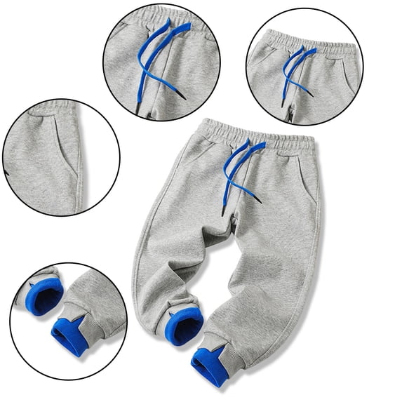 KYAIGUO 1-12Y Boys Girls Spring Sweatpants for Baby Toddler Kids Autumn Solid Color Jogger Lace-Up Pants Soft Casual Active Trousers