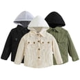 thumbnail image 1 of KYAIGUO 1-5T Toddler Baby Boys Spring Corduroy Jacket Long Sleeve Button down Casual Coat with Hoodie Fall Lapel Cardigan Tops Outwear, 1 of 9