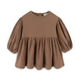 thumbnail image 1 of KYAIGUO 1-6T Spring Girls Dresses for Toddler Kids Back with Button Classic Solid Color Loose Dresses Cozy Long Sleeve Dresses, 1 of 9