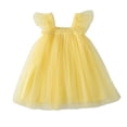 thumbnail image 1 of KYAIGUO 1-6Y Girls Fly Sleeve Tulle Dress for Toddler Baby Casual Beach Sundress Kids Summer Dresses, 1 of 10