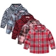 thumbnail image 1 of KYAIGUO 1-6Y Toddler Baby Boys Casual Plaid Shirts Kids Spring Long Sleeve Cotton Shirts Baby Button down Woven Shirt Tops Blouse, 1 of 8