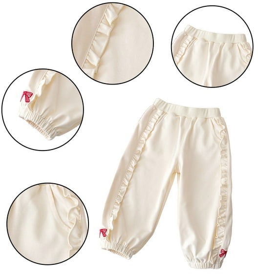 KYAIGUO 1-6Years Kids Baby Boys Girls Spring Fall Sweatpants Toddler Cotton Elastic Waist Joggers Pants Little Girls Wear Externally Sports Casual Athletic Pants Soft Trousers