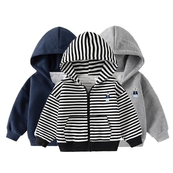 KYAIGUO 1-7 Years Baby Boys Long Sleeve Sweatshirt Toddler Zip up Hoodie Jackets Coats Kids Cute Cartoon Casual Spring Fall Outwears