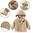 thumbnail image 1 of KYAIGUO 1-7T Toddlers Baby Solid Color Windbreaker Jacket for Boys Spring Casual Hooded Coat Outerwear Kids Fall Outdoor Lightweight Raincoat with Zippers, 1 of 10