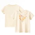 thumbnail image 1 of KYAIGUO 1-8Y Toddler Baby Girls Summer Short-Sleeve T-Shirt Kids Flower 100% Organic Cotton Tees Shirt Tops, 1 of 9
