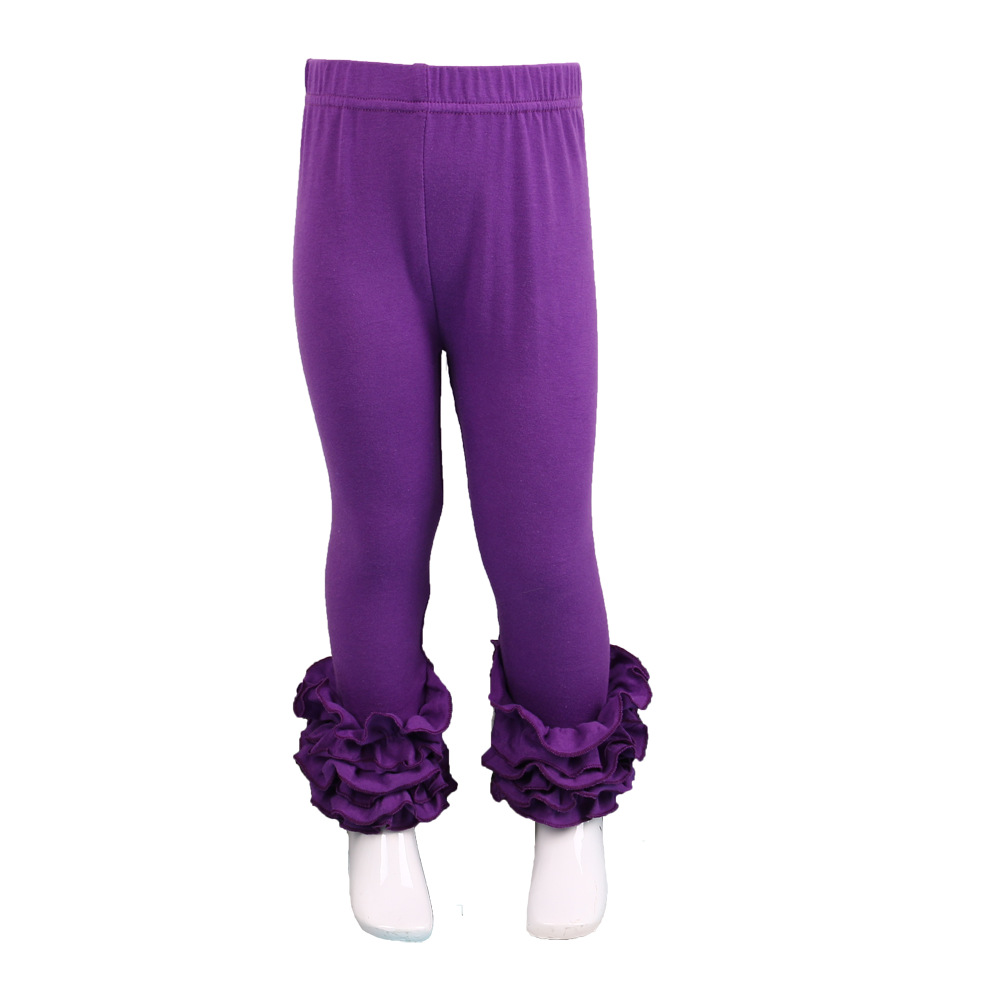 KYAIGUO 12M-8Y Girls' Ruffle Leggings for Infant Baby Toddler Solid Color Cotton Leggings Pants