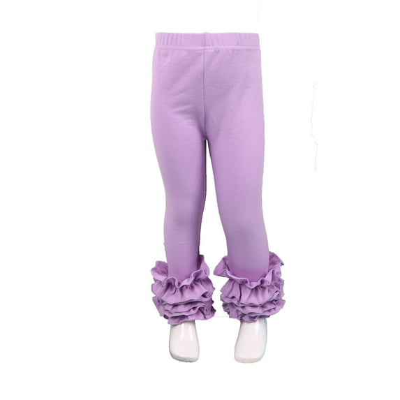 KYAIGUO 12M-8Y Girls' Ruffle Leggings for Infant Baby Toddler Solid Color Cotton Leggings Pants