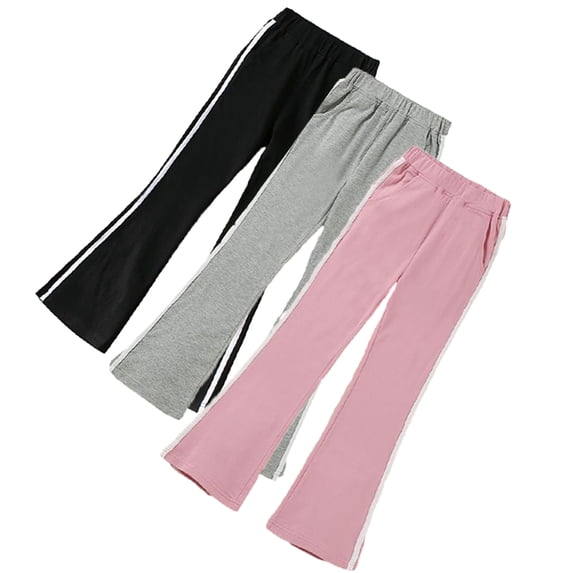 KYAIGUO 2-10T Kids Toddler Spring Fall Girls Flared Pants Sweatpants Solid Color Sweat Pants Baby Soft Flare Leggings Trousers