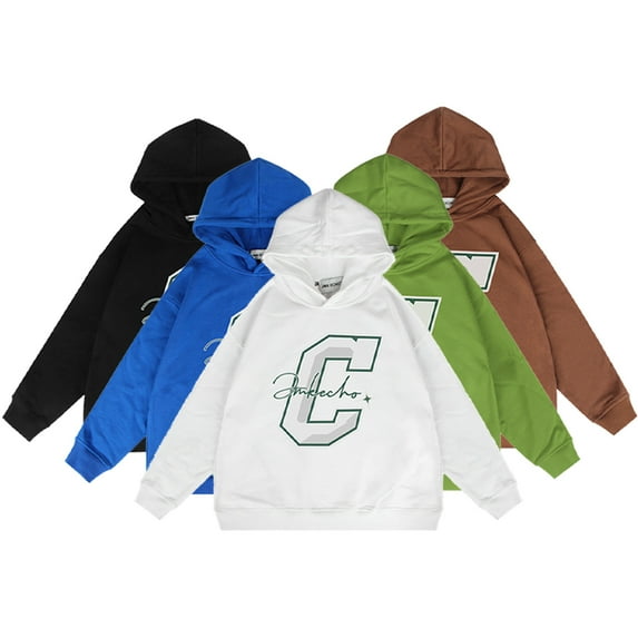 KYAIGUO 2-12 Years Boys Girls Hoodie Sweatshirts for Kids Toddler,Spring Fall Casual Hooded Pullover,Long Sleeve Sweatsuit Letter Sweater