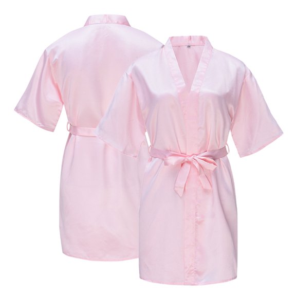 KYAIGUO 2-14T Kids Girls Satin Robes Toddler Spring Silky Solid Color Short Kimono Bathrobe Summer Wedding Birthday Lightweight Nightgown Baby Loungewear Party Spa Sleepwear