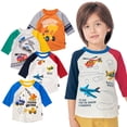 thumbnail image 1 of KYAIGUO 2-8T Boys Short Sleeve T-Shirt for Kids Toddler Spring Summer Casual Cotton Tees Cartoon Crewneck Tops Blouse, 1 of 10