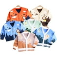 thumbnail image 1 of KYAIGUO 2-8Y Kids Toddler Boys Autumn Cardigan Sweater Baby Cartoon Bear Knit Sweater Cute V-Collar Knitted Sweater Tops, 1 of 9