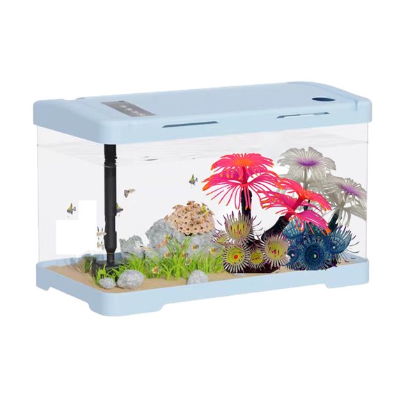 KYAIGUO 2 PCS Fish Tank Decor, Artificial Micro Landscape Garden Sand Table with Separate Base Water Plants and Lotus Aquarium Decorations Fish Tank Accessories
