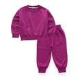 thumbnail image 1 of KYAIGUO 2 PCS Toddler Baby Pullover Sweatshirt + Pants Unisex Kids Spring Fall Solid Color Outfit Sized 12M-9T, 1 of 8