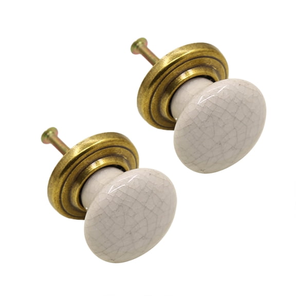 KYAIGUO 1.5x1.4inch Rustic Style Closet Handle, Ceramic Round Type Shoe Cabinet Handle 2PCS