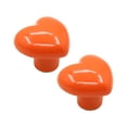 thumbnail image 1 of KYAIGUO Cabinet Knobs Heart-Shaped Door Pulls Kitchen Ceramic Knobs for Dresser Drawers No Punching Knobs 2PCS(Orange), 1 of 5
