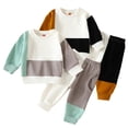 thumbnail image 1 of KYAIGUO 2PCS Baby Infant Spring Casual Sweatshirt Set Fall Assorted Colors Cardigan Sweatsuit Outfit Long-Sleeve Crewneck Cotton Sweatshirt+pants for 0-3T, 1 of 10