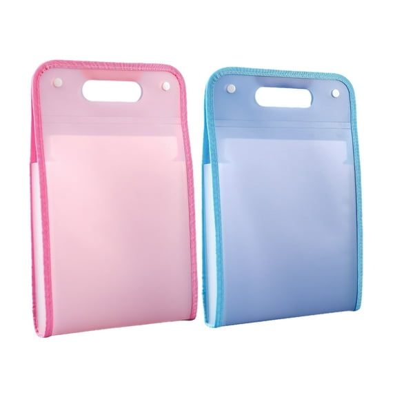 KYAIGUO 2PCS File Folders with Handle, Large Capacity Test Paper File Bag with Label Paper to Be Labeled and Sorted for Office,School