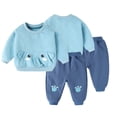 thumbnail image 1 of KYAIGUO 2PCS Infants Baby Cartoon Pullover Sweatshirt Sweat Pants Outfit for Boys Girl Crewneck Elastic Sweatsuit Casual Pants Spring Fall Set 2-24 Months, 1 of 9