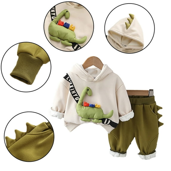 KYAIGUO 2Pcs Baby Kids Fall Winte Sweatshirt Sweatpants Set for Boys Girls 1- 5T Sweatsuits Jogger Pants Set Casual Sports Unisex Tracksuits Sweat Pants Trousers