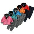 thumbnail image 1 of KYAIGUO 2Pcs Kids Toddler Fall Winter Tracksuit Sweatshirt Outfits for Boys Girls,Baby Thick Warm Zipper Hoodie Sweatsuit+ Casual Active Pants Kid Tracksuits Set for 1-12Y, 1 of 7