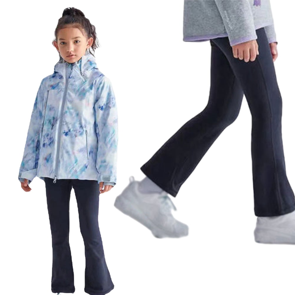 KYAIGUO 312Y Baby Girls Fleece Lined Flare Leggings Warm Winter Flare