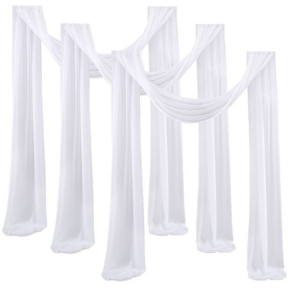 KYAIGUO 3 PCS Wedding Arch Curtains & Drapes Stretch Yarn Drapery for Wedding Ceremony Party Ceiling Decor