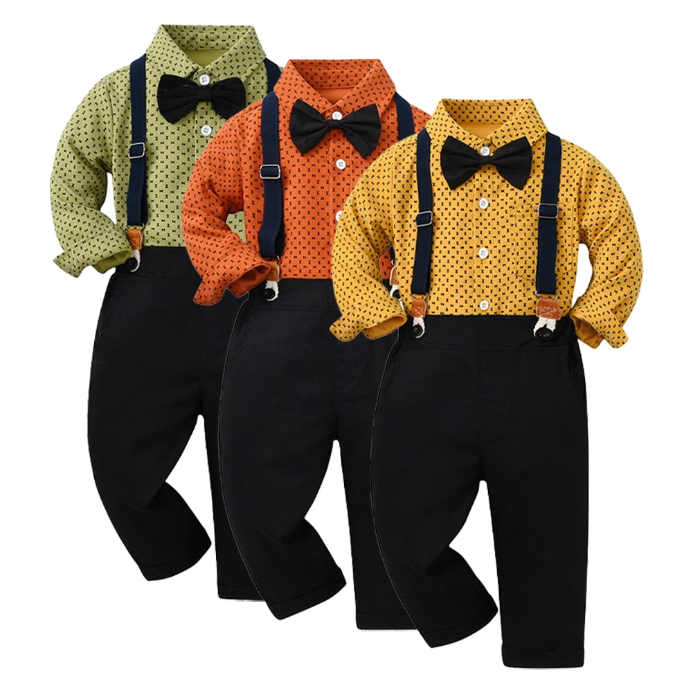 KYAIGUO 3PCS Baby Newborn Boy Clothes Suits,Toddler Polka Dot Dress ...