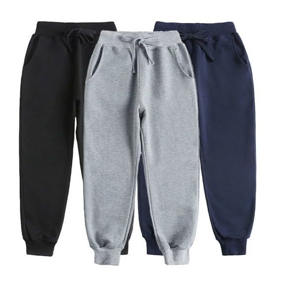 KYAIGUO 4-14T Kids Toddler Spring Summer Sweatpants for Girls Boys Sports Elastic Waist School Uniform Youth Joggers 100% Cotton Open Bottom Active with Pockets & Drawstring