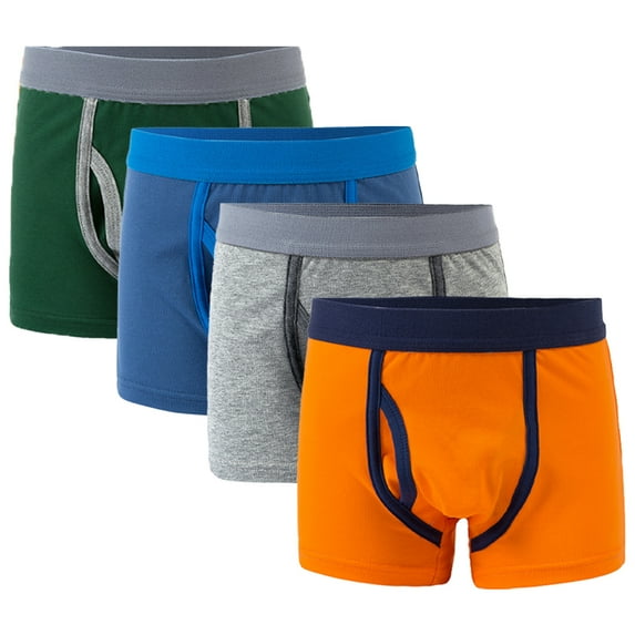 KYAIGUO 5Pack Kids Toddler Boys Boxer Briefs Underwear Little Boys Solid Colors Boxer Briefs Baby Breathable Soft Comfortable Cotton Briefs Boyshorts Underwear Flat Corner Pants for 2-12Y