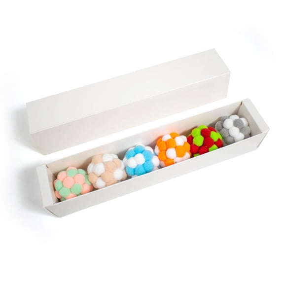 KYAIGUO 6 PCS Kitten Toy Cat Toys,Reusable Cat Stuffs,Plush Bouncy Balls with Bells,Cat Toys Gift Boxed for Indoor